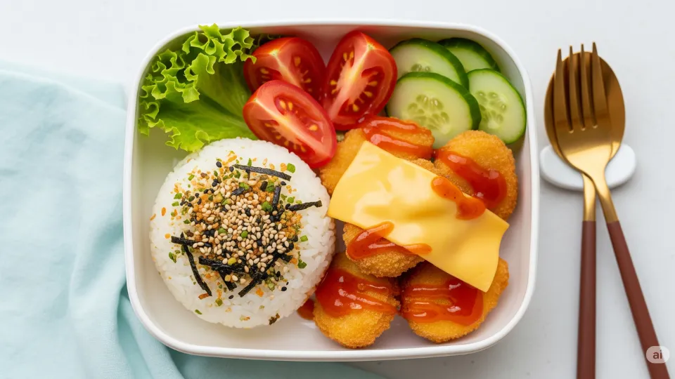 Nasi Kepal Nugget Keju
