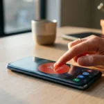 Tangan menekan tombol cancel di smartphone menggambarkan makna cancel artinya membatalkan