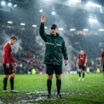 Wasit menghentikan pertandingan di tengah hujan deras menggambarkan makna match interrupted artinya