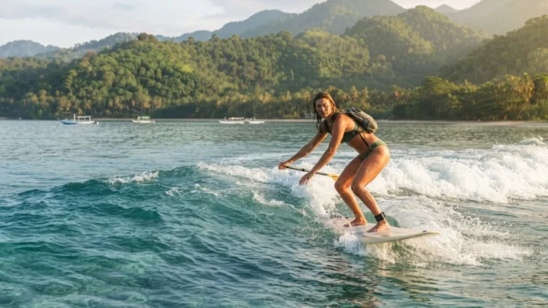 Bali ocean activities with paddle boarding on tropical turquoise water